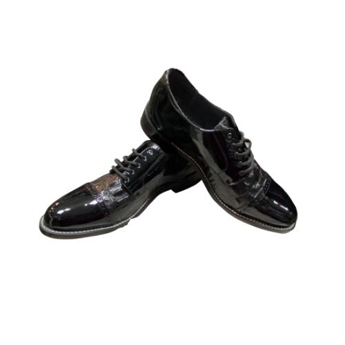 Stacy Baldwin Patent Lace Up Hornback Black