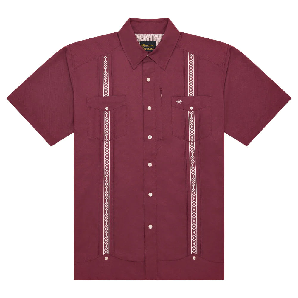 Texas Standard Guayabera Maroon