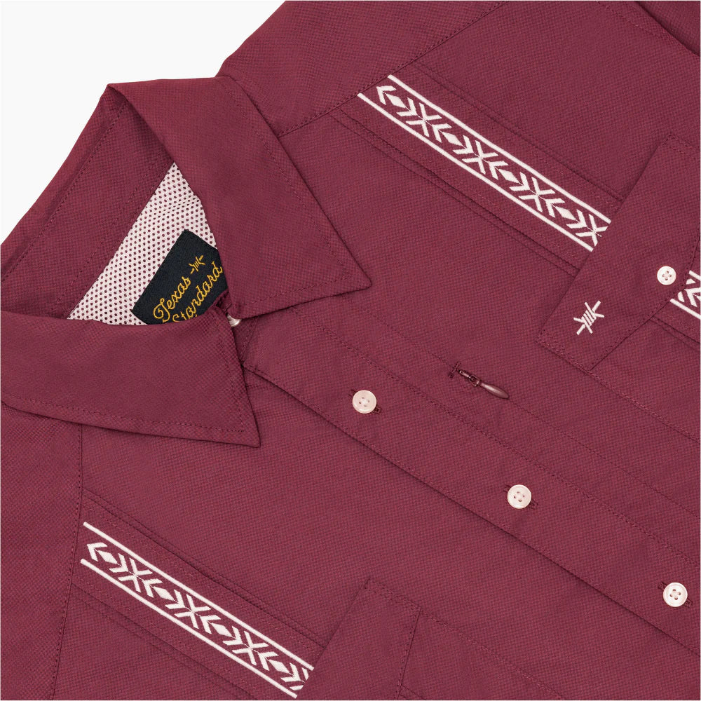 Texas Standard Guayabera Maroon