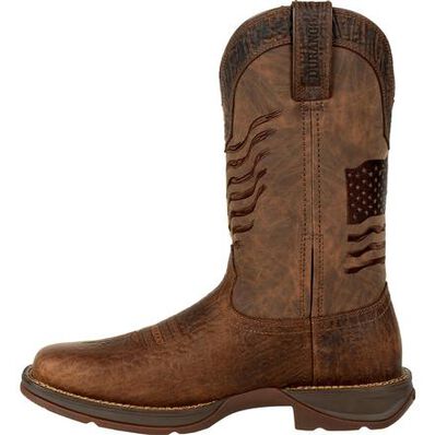 Durango Rebel Brown Distressed Flag Embroidery Western Boot DDB0314
