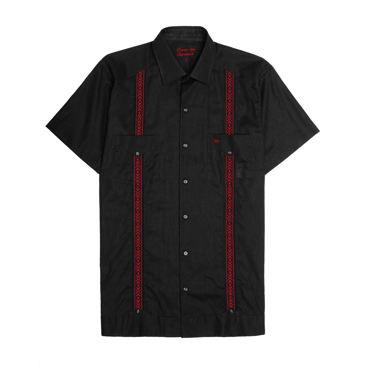 Texas Standard Guayabera Black/Red