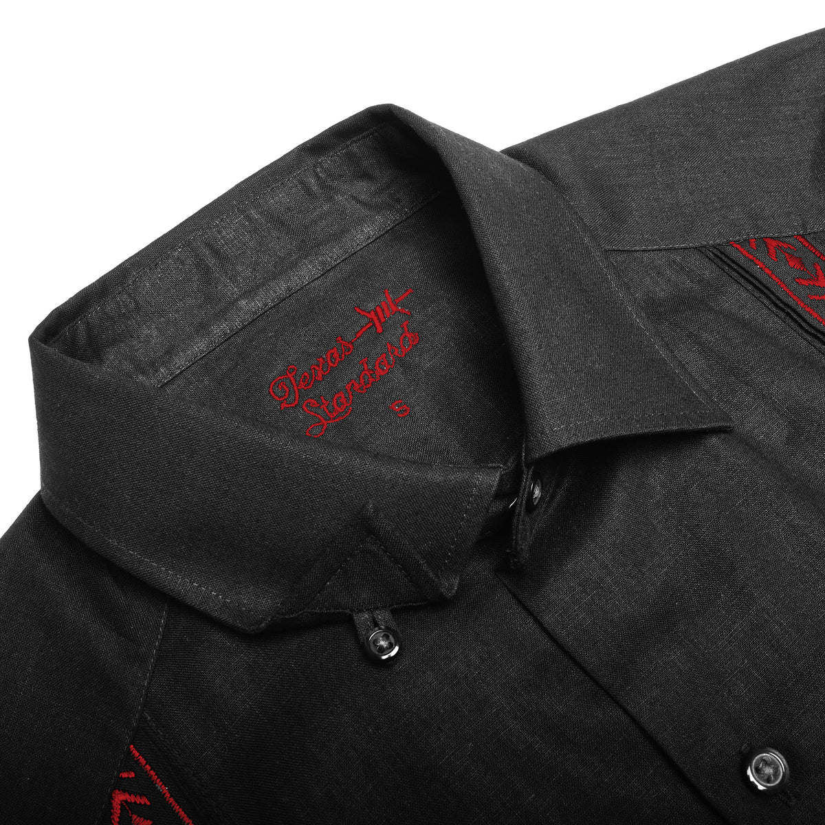 Texas Standard Guayabera Black/Red