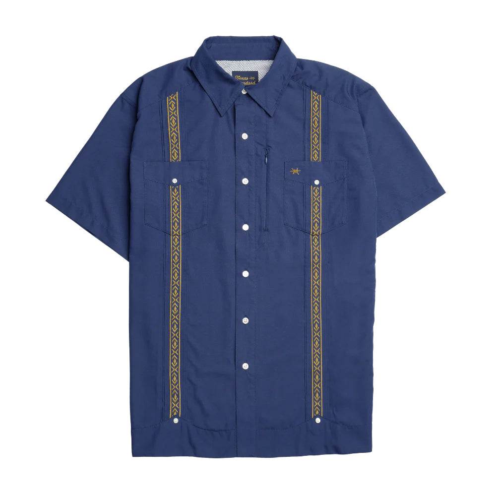 Texas Standard Guayabera Blue/Gold