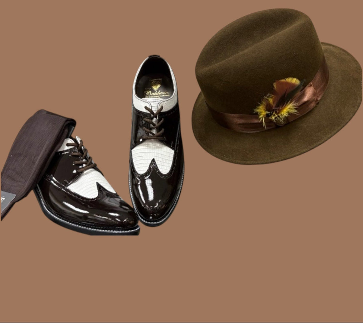 Stacy Baldwin 162239-1 Dk Brn/Wht Wing-Tip