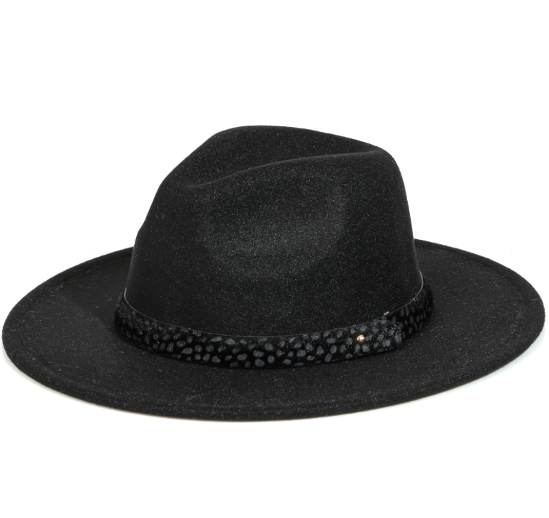 Fame Cheetah Strap Fedora Fashion Hat MMT8189