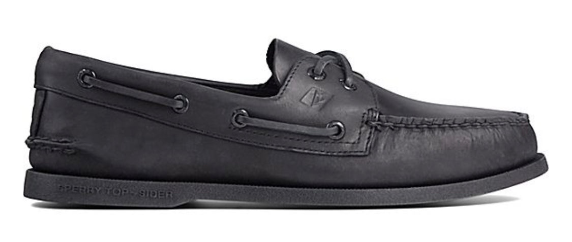 Chaussures Sperry Top Sider Harpin – Cuir Noir – Taille US 13 Youth – Neuf Sans Boîte