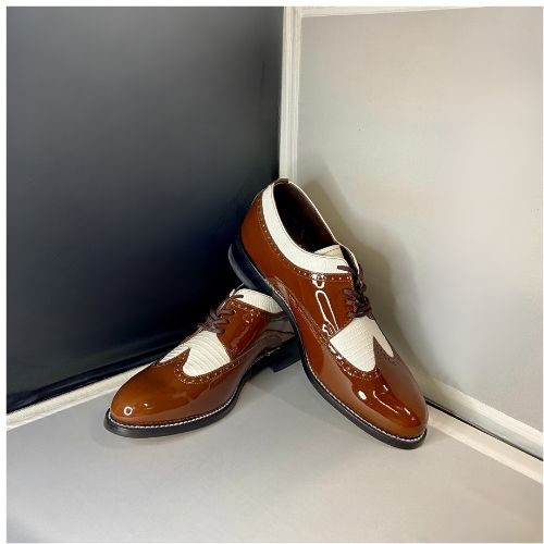 Stacy Baldwin Patent Lizard Brown/White 162237-1