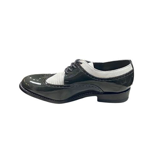 Stacy Baldwin Patent Lizard Dark Gray/White 162235-1