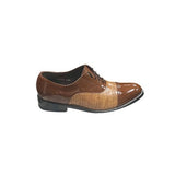 Stacy Baldwin Patent Alligator Cap Toe Brown 143237