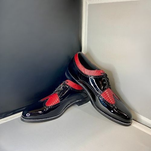 Stacy Baldwin Patent Lizard Black Red 162230-13