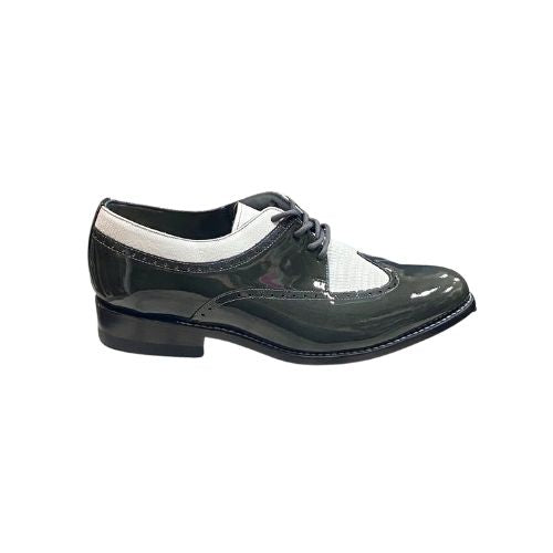 Stacy Baldwin Patent Lizard Dark Gray/White 162235-1