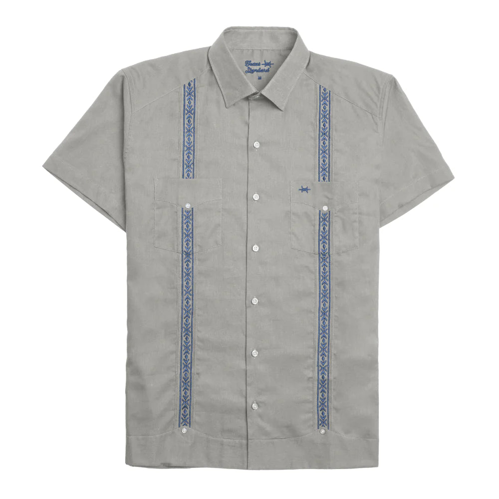 Texas Standard Guayabera Grey/Blue