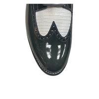 Stacy Baldwin Patent Lizard Dark Gray/White 162235-1