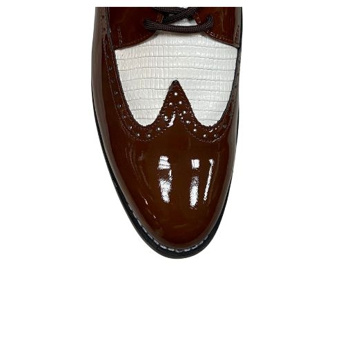 Stacy Baldwin Patent Lizard Brown/White 162237-1
