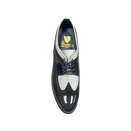 Stacy Baldwin Patent Lizard Dark Gray/White 162235-1