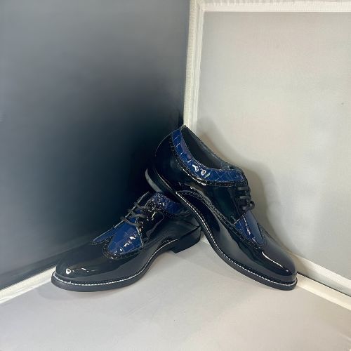 Stacy Baldwin Patent Palermo Black/Royal Blue 13223014 – FITOS SHOES INC