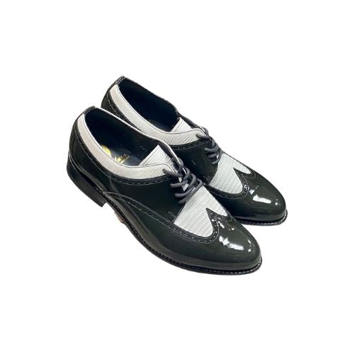 Stacy Baldwin Patent Lizard Dark Gray/White 162235-1