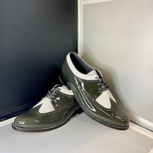 Stacy Baldwin Patent Lizard Dark Gray/White 162235-1