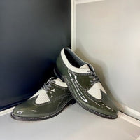 Stacy Baldwin Patent Lizard Dark Gray/White 162235-1