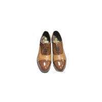 Stacy Baldwin Patent Alligator Cap Toe Brown 143237