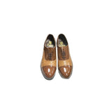 Stacy Baldwin Patent Alligator Cap Toe Brown 143237