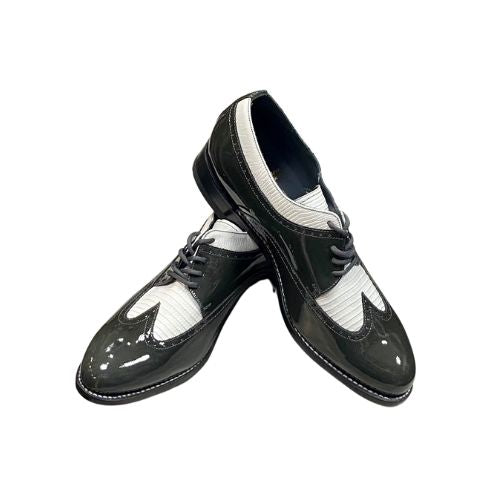 Stacy Baldwin Patent Lizard Dark Gray/White 162235-1