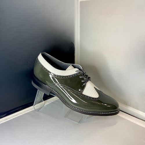 Stacy Baldwin Patent Lizard Dark Gray/White 162235-1