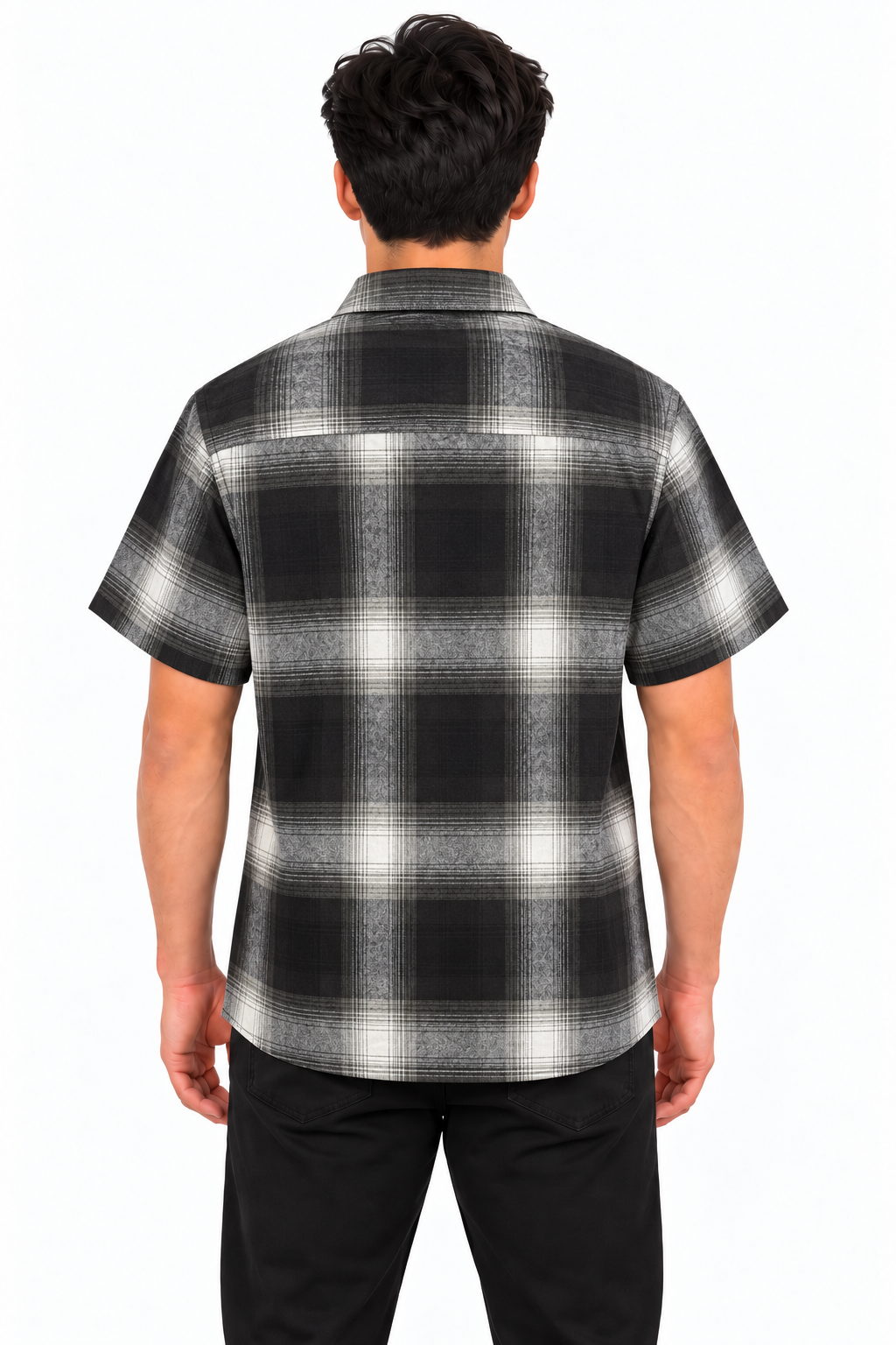 Mens Town SS Flannel FL001 Black