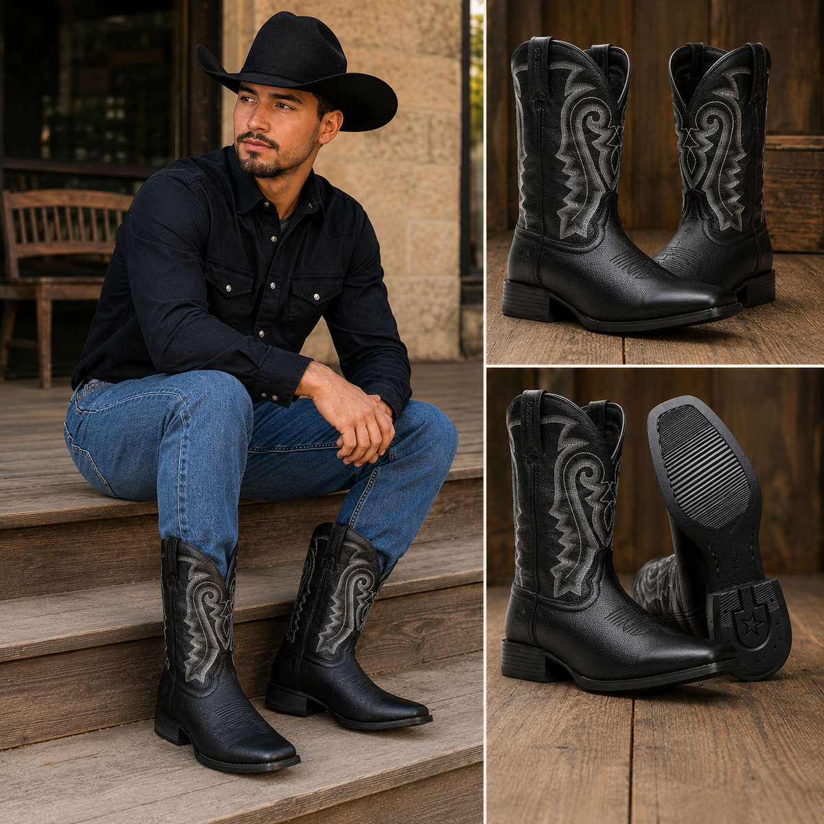 Durango DDB0340 Westward 11" Black Western Boot