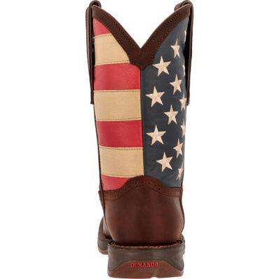 Durango Stivali Western Rebel Uomo - Pelle Pieno Fiore Impermeabile, Marrone Coyote, Punta Rotonda 30,5 Cm