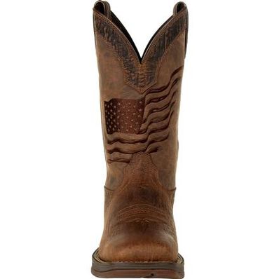 Durango Rebel Brown Distressed Flag Embroidery Western Boot DDB0314