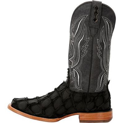 Durango Premium Exotics Matte Black Pirarucu Western Boot DDB0381