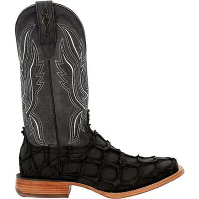 Durango Premium Exotics Matte Black Pirarucu Western Boot DDB0381