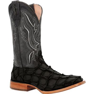 Durango Premium Exotics Matte Black Pirarucu Western Boot DDB0381