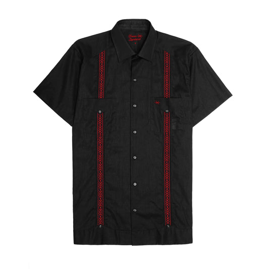 Texas Standard Guayabera Black/Red