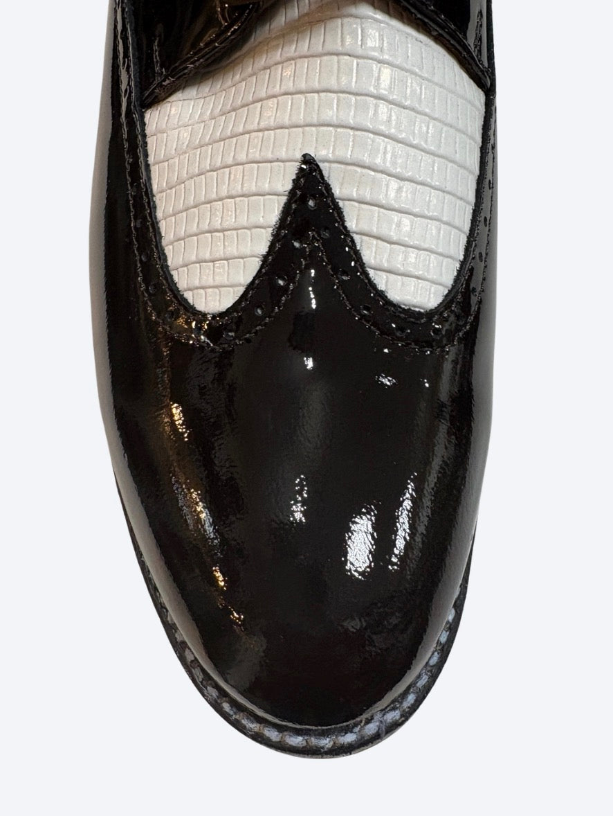 Stacy Baldwin 162239-1 Dk Brn/Wht Wing-Tip
