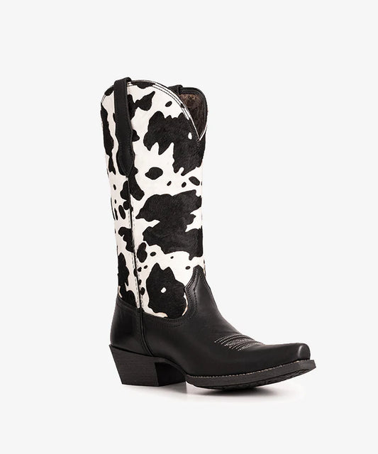 Montana West Women’s Cow Print Pointed Toe Boots