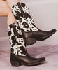 Montana West Women’s Cow Print Pointed Toe Boots