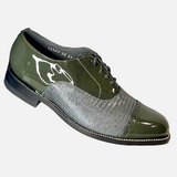 Stacy Grey patent leather lizard print insert lace up leather sole