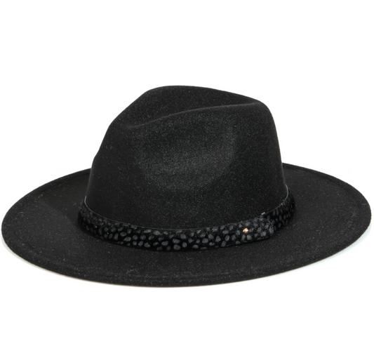 Fame Cheetah Strap Fedora Fashion Hat MMT8189