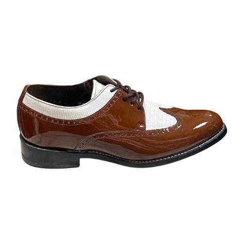 Stacy Baldwin Patent Lizard Brown/White 162237-1