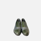 Stacy Baldwin Men’s Dark Grey Patent Lizard Cap Toe Dress Shoe – Style 16323
