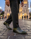 Stacy Baldwin Men’s Dark Grey Patent Lizard Cap Toe Dress Shoe – Style 16323