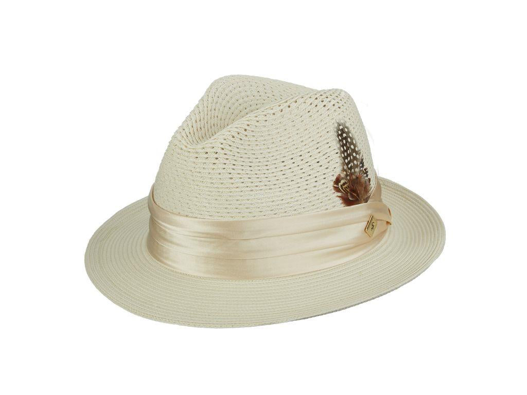 Stacy Adams Dublin Fedora Poly Braided Pinch Front Hat SA394-001/SA394-250/SA394-221/SA394-100