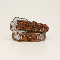 Ariat Calf Hair Tooled Tabs Round Concho A1038802