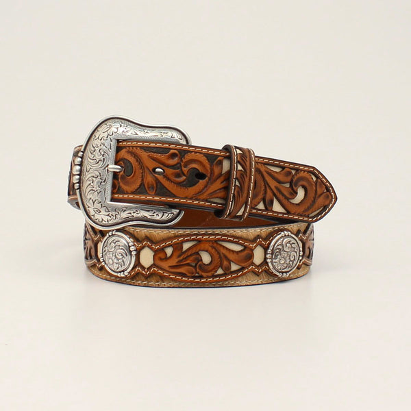 Ariat Calf Hair Tooled Tabs Round Concho A1038802