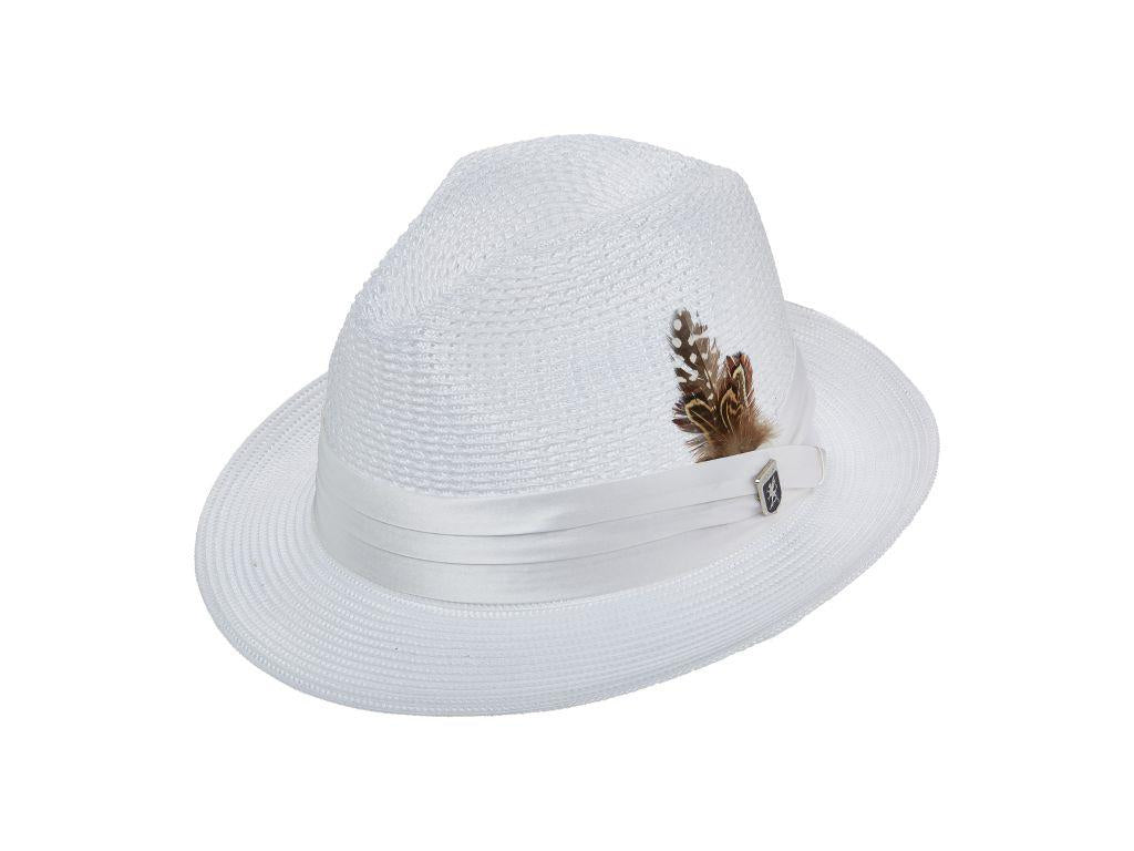 Stacy Adams Dublin Fedora Poly Braided Pinch Front Hat SA394-001/SA394-250/SA394-221/SA394-100